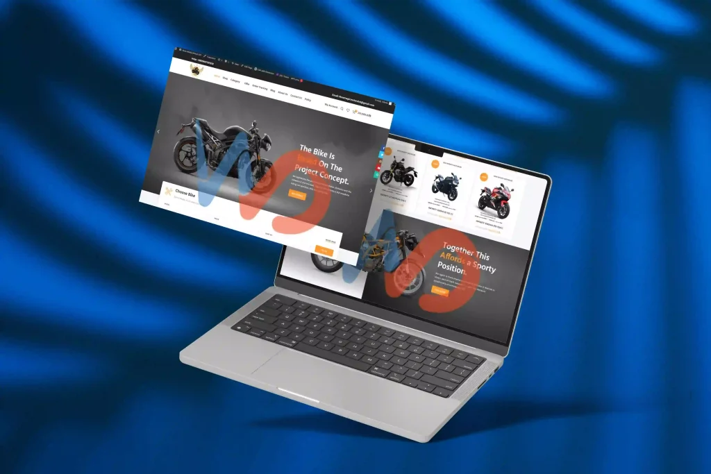Motorcycle shop ecommerce website Project - Online shopping website ideas - a good website design idea banner image
